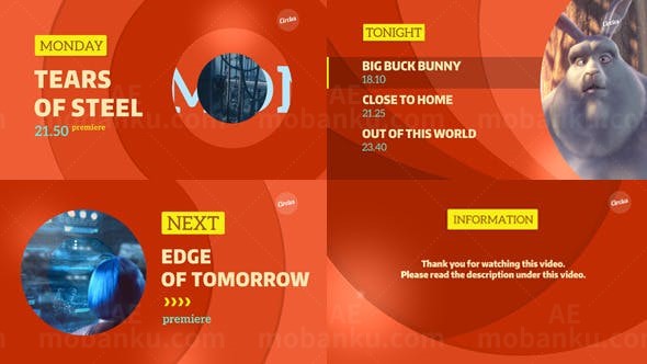 圆形渐变电视包装广播包AE模板