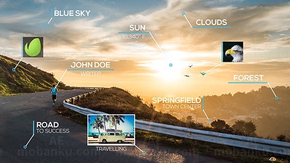 呼出线条AE模板