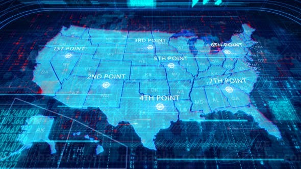 美国地图AE模板