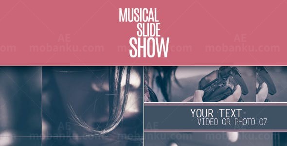 音乐节奏照片移动幻灯片AE模板