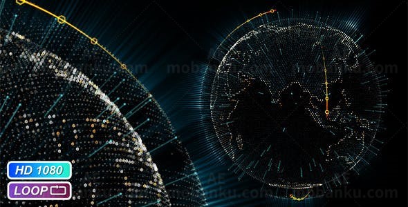 网络地球仪旋转AE模板