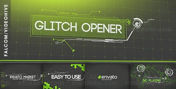 科技感抖动片头AE模板