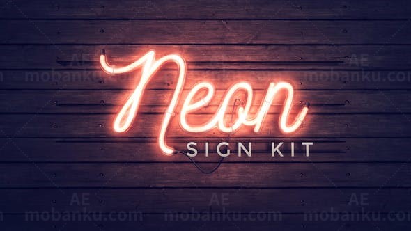 霓虹标题特效包AE模板