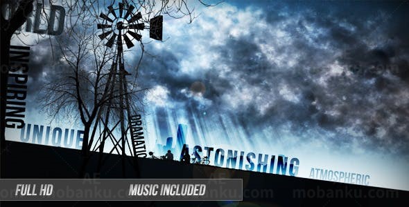 奔跑在天空下云层空间转动AE模板