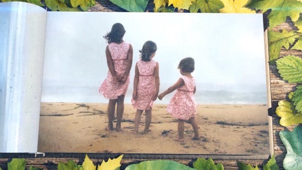 夏日翻页相册AE模板