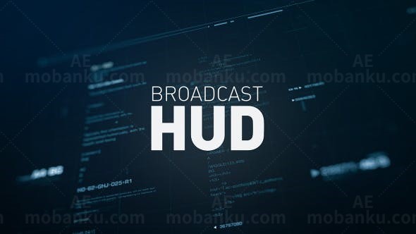 HUD广播界面元素AE模板