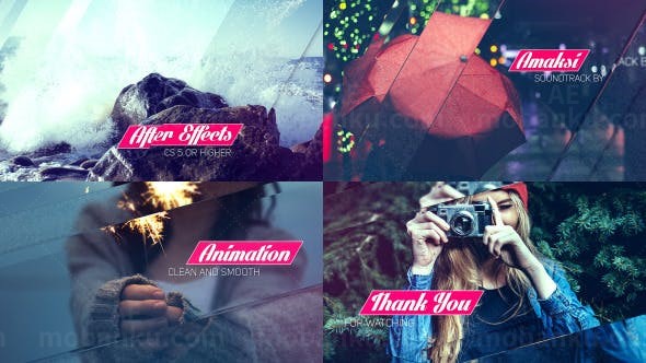 简洁玻璃图文展示动画AE模版