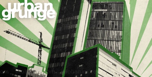 三维杂渍效果城市片头揭示标志AE模板