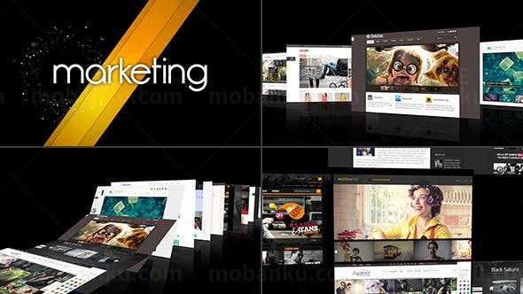 现代照片滚动展示AE模板