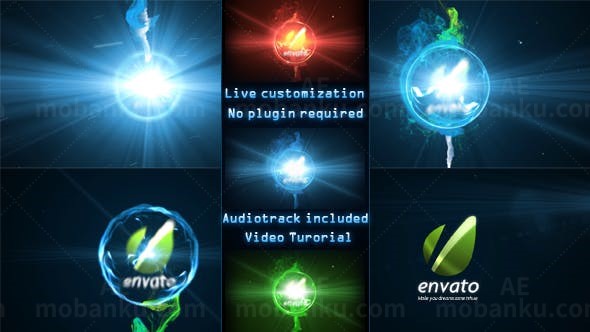 能量球爆炸标志AE模板