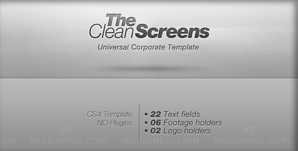 简洁明亮风格显示器图片视频展示AE模板