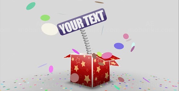 彩盒跳出礼物标志展示AE模板