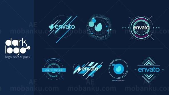 简易变换标志动画包AE模板