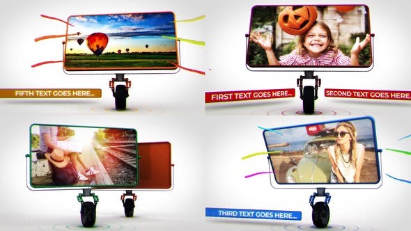 独轮平衡车横幅手机屏展示广告AE模板