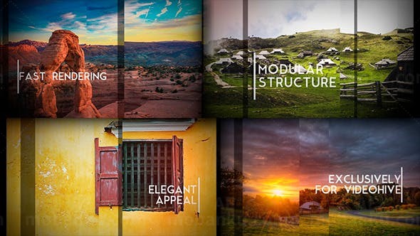 叠层平移幻灯片AE模板