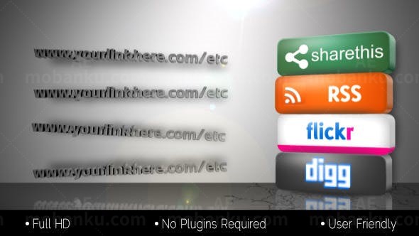 媒体标志展示AE模板