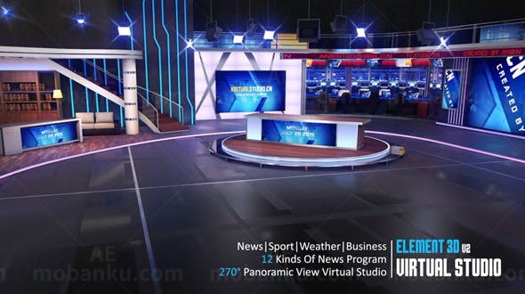 虚拟演播室AE模板