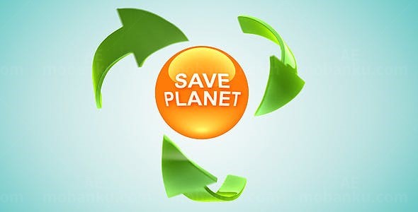 绿色箭头环绕标志AE模板