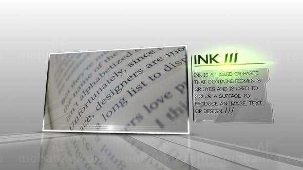 三维光洁镜面效果图文展示AE模板