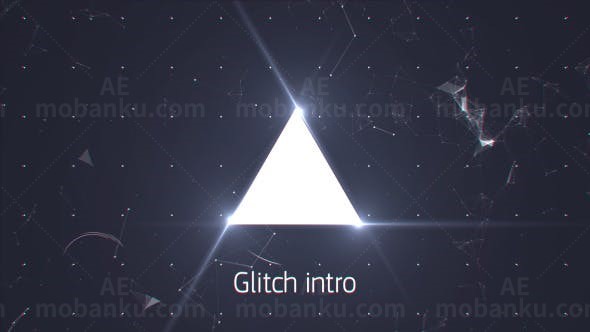 故障抖动三角变换片头AE模板