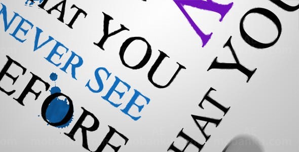 墨汁低落效果文字标题字幕展示AE模板