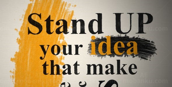 笔刷涂鸦背景效果文字字幕条AE模板