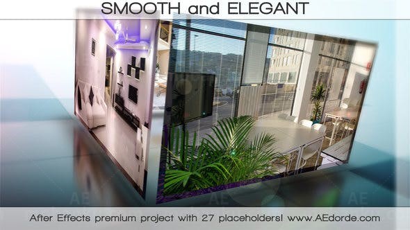 流畅优雅三维旋转切换幻灯片AE模板