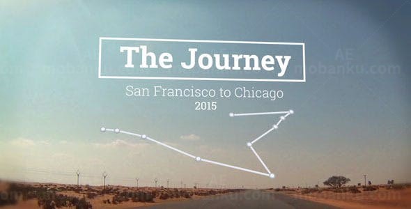 旅行地图幻灯片AE模板