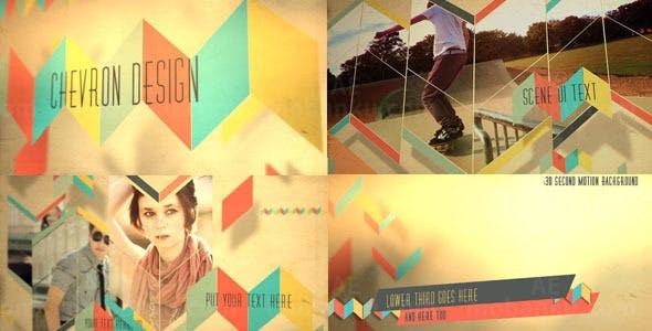 平行四边波形条遮罩动画模板AE模板