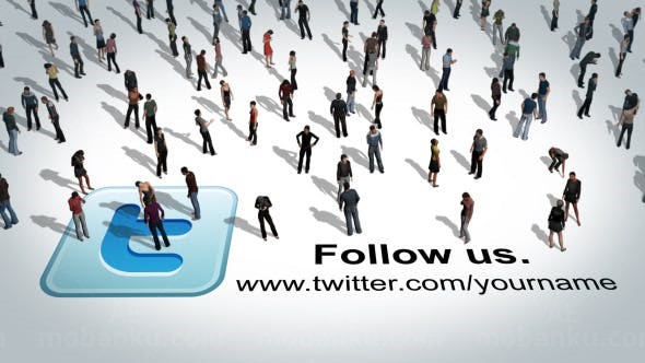 3D人物群媒体LOGO演绎AE模板