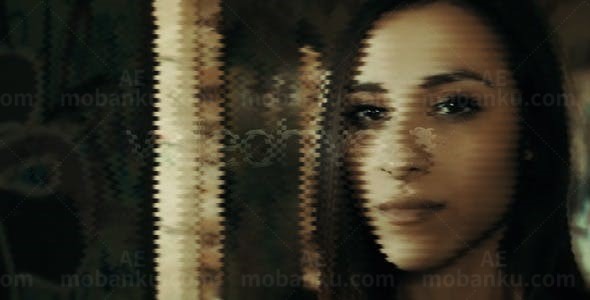 故障闪烁倒带效果视频展示AE模板