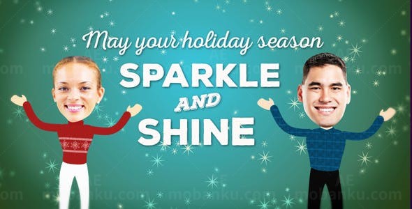 卡通圣诞贺卡AE模板