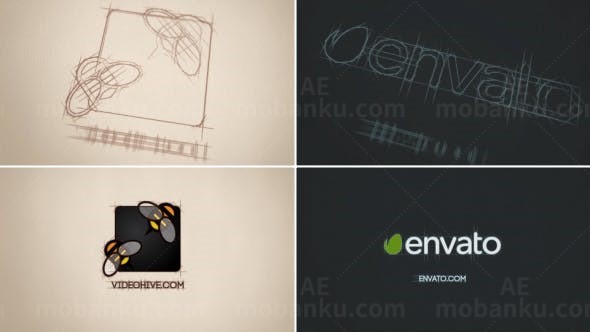 草绘标志演绎动画AE模板