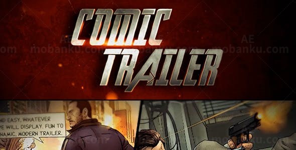 漫画展示广告模板AE模板