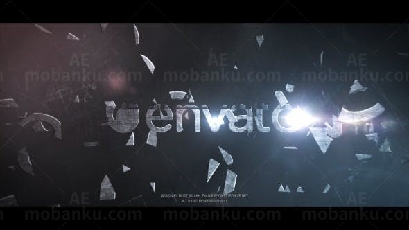 碎裂动画标志AE模板