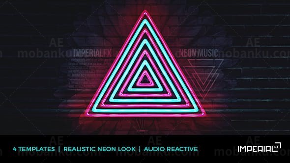 动感霓虹音效展示AE模板