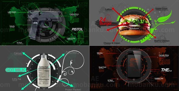 信息图表呼出线展示AE模板