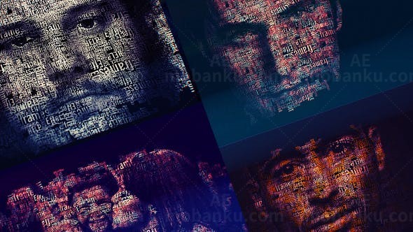 照片字母化特效AE模板