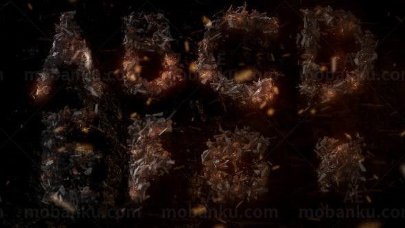 震撼碎石特效字母AE模板