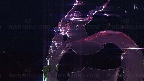 水流体特效标志演绎AE模板