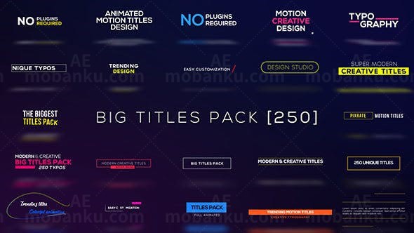 动画标题大合集AE模板