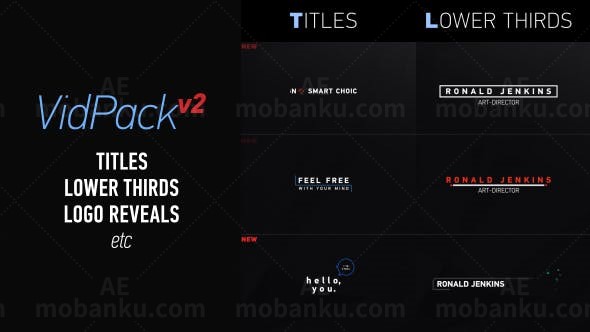 100多种设计元素文字动画AE模板