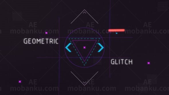 几何图形抖动动画标志演绎AE模板