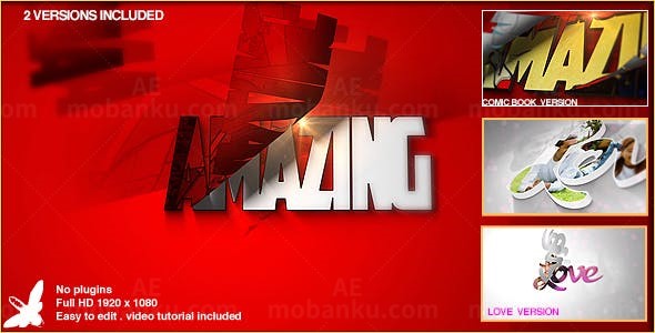 翻层动画标志演绎展示AE模板