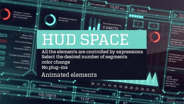 科技空间界面Hud元素AE模板