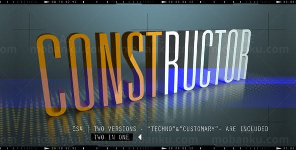 三维霓虹闪烁效果大标题切换屏幕AE模板