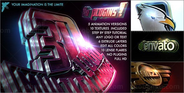 三维挤出标志演绎AE模板