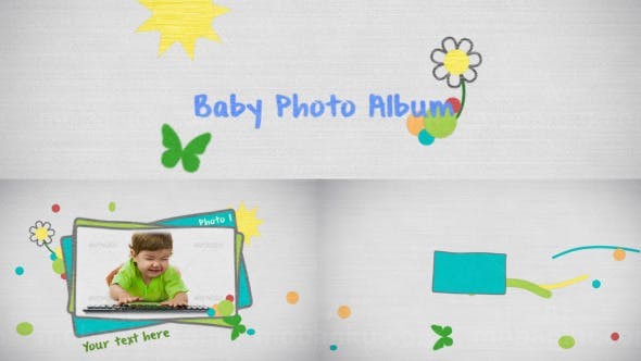 卡通儿童照片展示AE模板