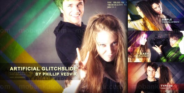 故障抖动幻灯片AE模板