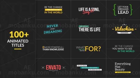 100多种动画标题AE模板